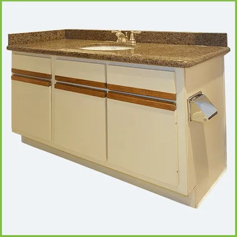 Before: Bath vanity refaced in Espresso Walnut