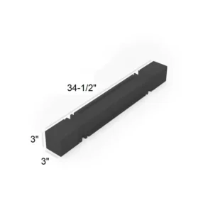 ELEGANT TRUFFLE - SQUARE CAVED DECOR LEG, 3"W x 34.5"H x 3"D