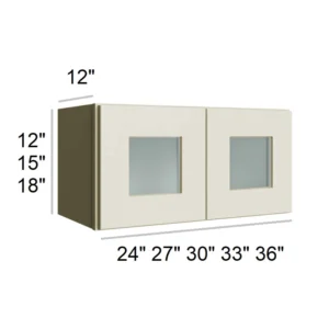 ANTIQUE WHITE - Bridge Wall Glass Door Cabinets, 23"W x 18"H x 12"D