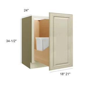 ANTIQUE WHITE - BASE CABINETS W/O Trash Can Full Height, 21"W x 34.5"H x 24"D