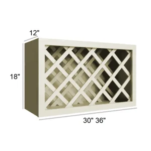 ANTIQUE WHITE - Wall Wine Rack Cabinets, 30"W x 15"H x 12"D