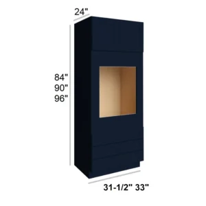 Blue Shaker - Oven Cabinets, 33"W x 84"H x 24"D