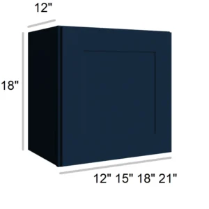 Blue Shaker - Wall Bridge Cabinets, 12"W x 18"H x 12"D