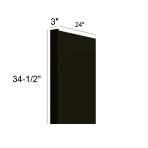 CHARCOAL BLACK - Dishwasher Panel, 1"W x 3"H x 0.75"D