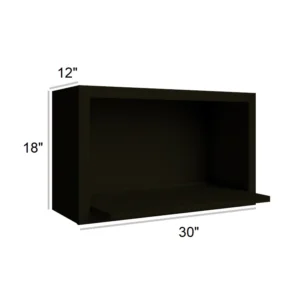 CHARCOAL BLACK - Microwave Wall Cabinet, 30"W x 18"H x 12"D