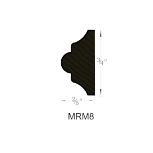 CHARCOAL BLACK - Mini Rail Molding, 96"W x 1"H x 1"D