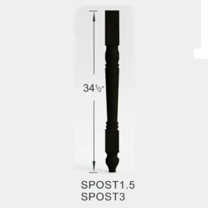 CHARCOAL BLACK - SPOST1.5, 1"W x 1"H x 1"D