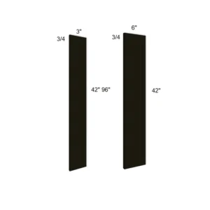 CHARCOAL BLACK - Tall Fluted Filler, 1"W x 1"H x 0.75"D