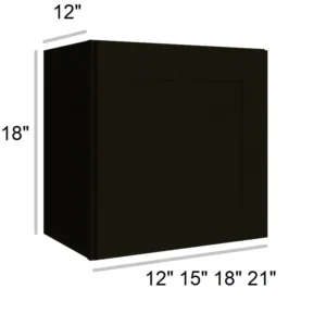 CHARCOAL BLACK - Wall Bridge Cabinets, 12"W x 18"H x 12"D