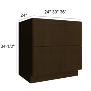 ELEGANT TRUFFLE - 2 Drawer Base, 30"W x 34.5"H x 24"D