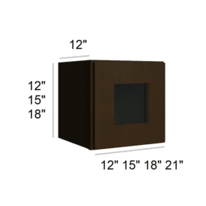 ELEGANT TRUFFLE - Bridge Wall Glass Door Cabinets, 12"W x 12"H x 12"D