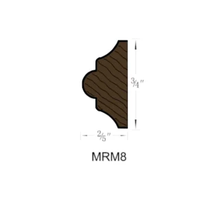 ELEGANT TRUFFLE - Mini Rail Molding, 96"W x 1"H x 1"D
