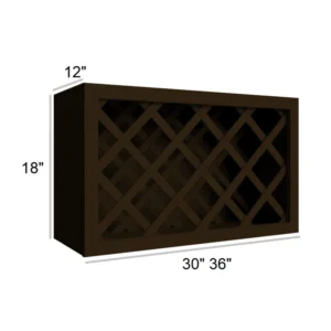 ELEGANT TRUFFLE - Wall Wine Rack Cabinets, 30"W x 15"H x 12"D