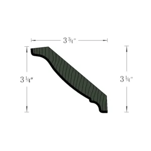 FOREST GREEN - Crown Molding, 96"W x 3"H x 0.625"D