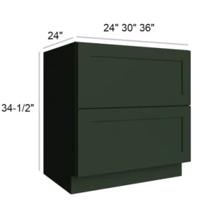 FOREST GREEN - 2 Drawer Base, 30"W x 34.5"H x 24"D