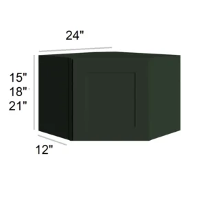 FOREST GREEN - Diagonal Wall Cabinets, 24"W x 18"H x 12"D