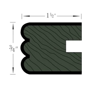 FOREST GREEN - TRIPLE BEAD EDGING, 1"W x 1"H x 1"D