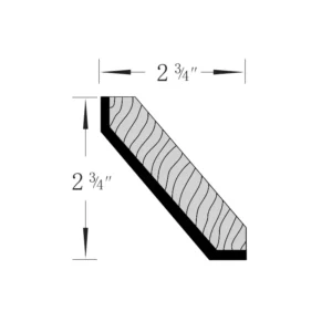 Grey Silver - Crown Molding, 96"W x 2.75"H x 2.75"D