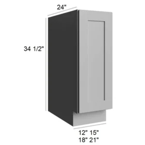 Grey Silver - Base Full Height Door, 12"W x 34.5"H x 24"D