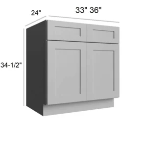 Grey Silver - Standard Base, 33"W x 34.5"H x 24"D