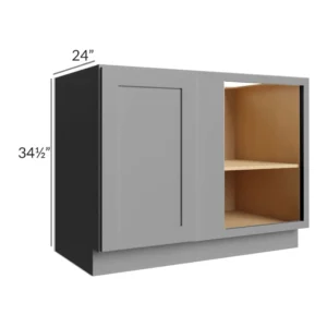 Grey Silver - Blind Base Corner, 36"W x 34.5"H x 24"D