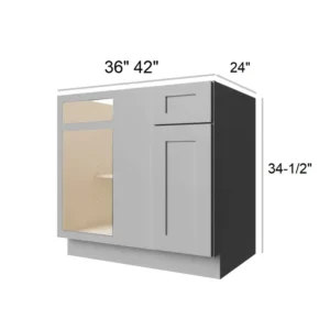 Grey Silver - Blind Base Corner, 39"W x 34.5"H x 24"D