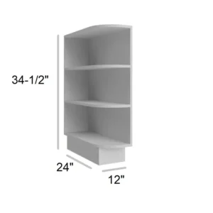 Grey Silver - Open End Base, 12"W x 34.5"H x 24"D