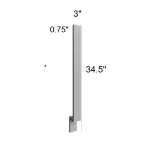 Grey Silver - Base Filler, 3"W x 30"H x 0.75"D