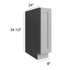 Grey Silver - Spice Pullout Base, 9"W x 34.5"H x 24"D