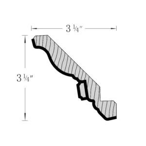 Grey Silver - DENTAL MOLDING, 96"W x 1"H x 1"D