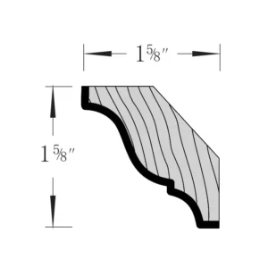 Grey Silver - Crown Molding, 96"W x 1"H x 0.625"D