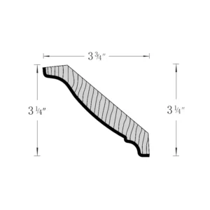 Grey Silver - Crown Molding, 96"W x 3"H x 0.625"D
