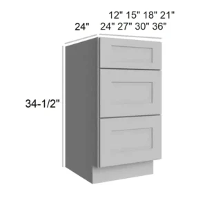 Grey Silver - Drawer Base, 12"W x 34.5"H x 24"D