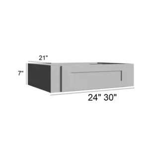Grey Silver - knee drawer, 36"W x 7.5"H x 21"D