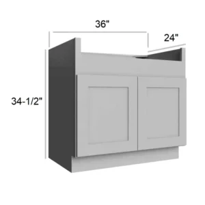 Grey Silver - Farm Sink base, 36"W x 34.5"H x 24"D