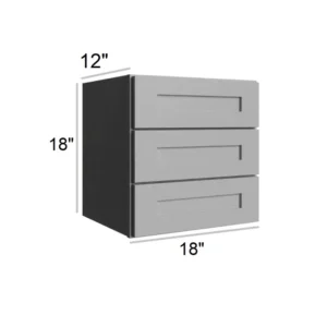 Grey Silver - Wall Drawer Cabinet, 18"W x 9"H x 12"D