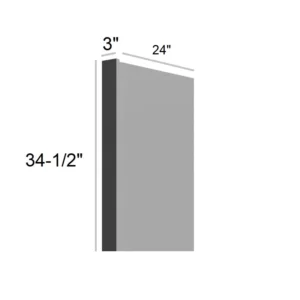 Grey Silver - Dishwasher Panel, 1"W x 3"H x 0.75"D