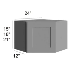 Grey Silver - Diagonal Wall Cabinets, 24"W x 18"H x 12"D