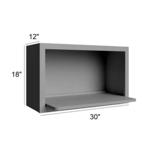 Grey Silver - Microwave Wall Cabinet, 30"W x 18"H x 12"D