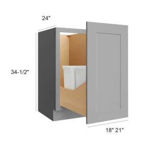 Grey Silver - BASE CABINETS W/O Trash Can Full Height, 21"W x 34.5"H x 24"D