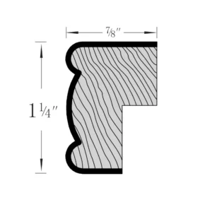 Grey Silver - Large Return Molding, 96"W x 3"H x 2"D