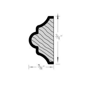 Grey Silver - Mini Rail Molding, 96"W x 1"H x 1"D