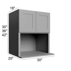 Grey Silver - Microwave Wall Cabinet, 30"W x 30"H x 12"D