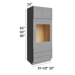 Grey Silver - Oven Cabinets, 33"W x 84"H x 24"D
