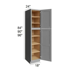 Grey Silver - Utility Cabinets, 18"W x 84"H x 24"D