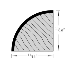 Grey Silver - Quarter Round Molding, 96"W x 0.75"H x 0.75"D