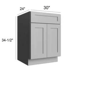 Grey Silver - Sink Base, 30"W x 34.5"H x 24"D