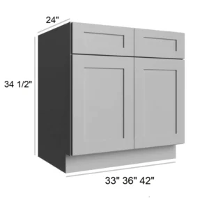 Grey Silver - Sink Base, 33"W x 34.5"H x 24"D
