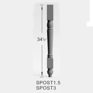 Grey Silver - SPOST1.5, 1"W x 1"H x 1"D