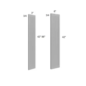 Grey Silver - Tall Fluted Filler, 1"W x 1"H x 0.75"D